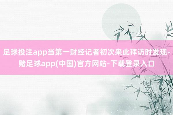 足球投注app当第一财经记者初次来此拜访时发现-赌足球app(中国)官方网站-下载登录入口