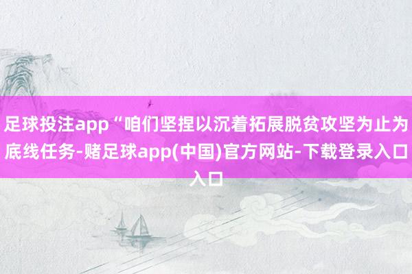 足球投注app“咱们坚捏以沉着拓展脱贫攻坚为止为底线任务-赌足球app(中国)官方网站-下载登录入口